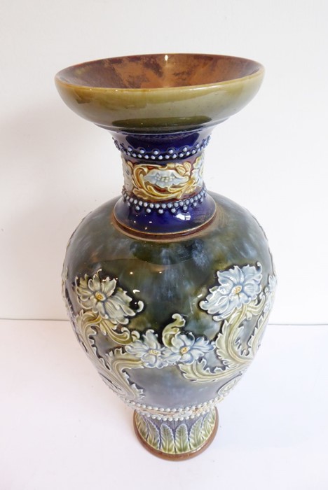 A large Royal Doulton Lambethware vase (33cm high) - Image 2 of 2