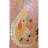 Corinne BRIMM; original Australian Aboriginal art, a framed oil study 'Kangaroo', initialled and