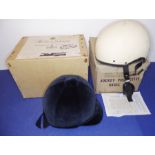 A lady's S. Patey Ltd. velvet hunting cap, hardly used (57.6cm circumference); together with a