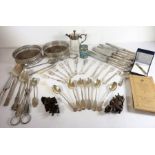 Assorted silver plate to include a pair of wine coasters, a 19th century silver-plate and cut-