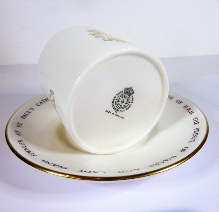 A 12-place Royal Worcester fine bone china coffee service; commemorating the marriage of HRH - Image 4 of 5