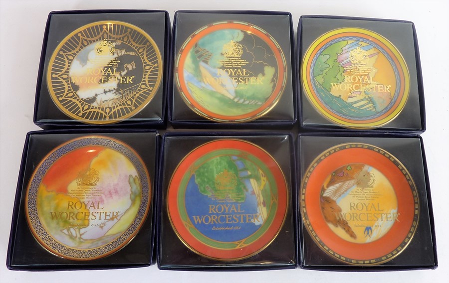 A collection of six boxed Royal Worcester fine bone china miniature dishes, 'The Art Deco - Image 2 of 4