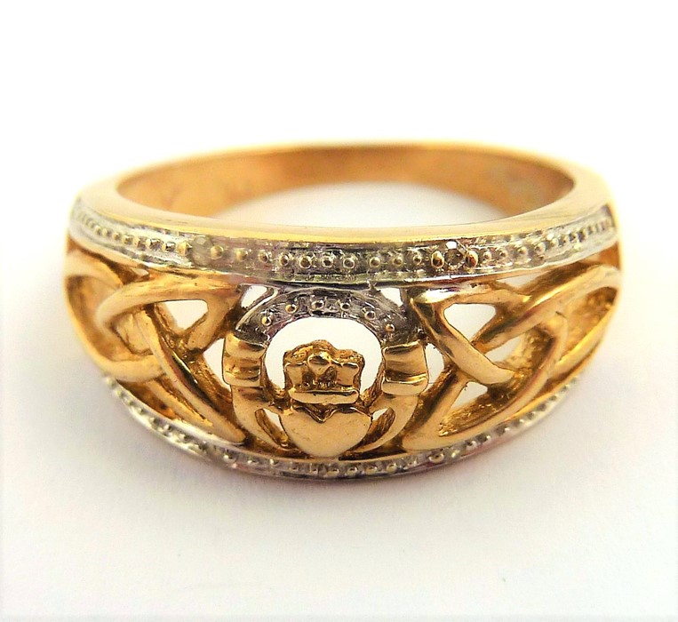 Four 9-carat gold stone-set rings (13.6g) (The cost of UK postage via Royal Mail Special Delivery - Image 4 of 5