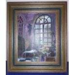 Annette GRIFFITHS; a framed oil on artist's board 'Window Chateau Blanc', RA Summer Exhibition