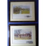 SNAFFLES (Charles Johnson Payne) (1884-1967); two small framed and glazed colour hunting prints