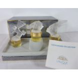 Les Flacons Collection by Lalique; three perfumes within original box and with original paperwork