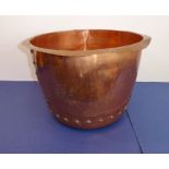 A good late 19th / early 20th century circular ten-gallon copper copper with side and lower