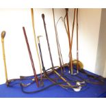 A very good selection of 17 hunting crops and whips including horn-handled examples with silver