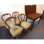 A set of four mid-19th century walnut dining chairs (some restoration required), together with a