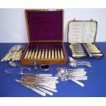 An oak-cased late 19th/early 20th century 12-place silver-plated dessert service; together with