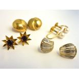 Four pairs of 9-carat gold earrings (The cost of UK postage via Royal Mail Special Delivery for this