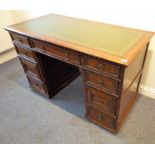 A Titchmarsh & Goodwin oak kneehole deskTop of the desk looks good, a few scratches and deliberate