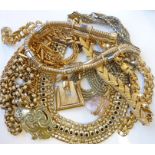 Assorted mid-20th century costume necklaces, some signed; to include a Cleopatra inspired