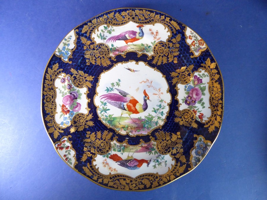 A 19th century Worcester-style part dessert service; comprising eleven plates, two square dishes, - Image 19 of 21