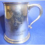 A Yorkshire Mint hallmarked silver tankard; made for the College of Arms to commemorate the 1977