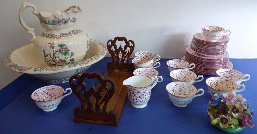 A mixed ceramics group to include a mid-19th century Sunderland lustre part tea service, a black - Image 17 of 35