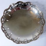 A silver sweetmeat dish with pierced decoration by the Angora Silver Plate Co., hallmarked