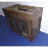 A late 19th/early 20th century panelled oak country house-style ballot box (30.4cm wide)
