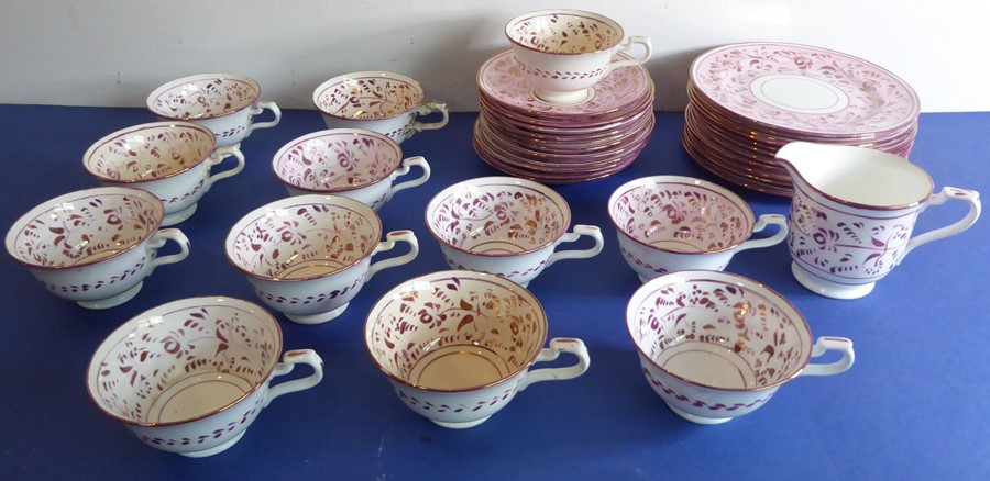 A mixed ceramics group to include a mid-19th century Sunderland lustre part tea service, a black - Image 2 of 35