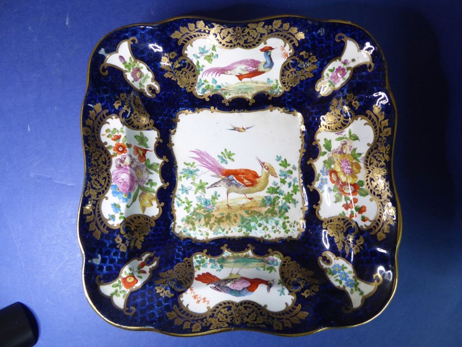 A 19th century Worcester-style part dessert service; comprising eleven plates, two square dishes, - Image 2 of 21