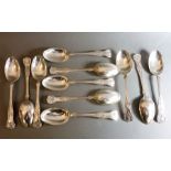 Eleven hallmarked silver double-struck table spoons (weight approximately 651g)