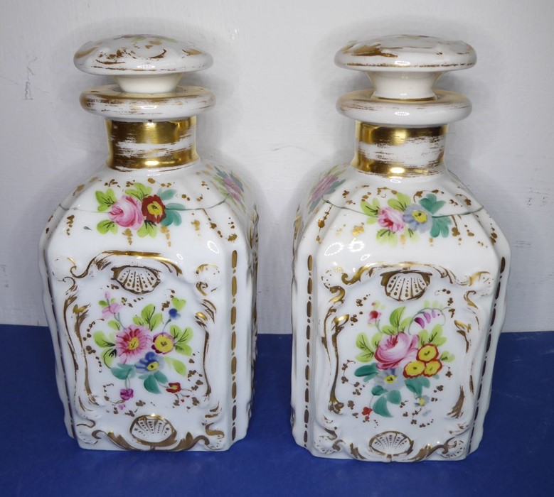 A mixed ceramics and glassware lot: a pair of 19th century porcelain flasks/scent bottles; a set - Image 2 of 14