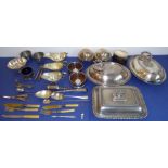 A good selection of silver plate to include a pair of 20th century Georgian-style silver-plated