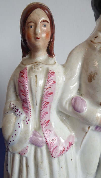 A circa 1862 Victorian Staffordshire pottery figure, 'Prince & Princess'; Alexandra of Denmark and - Image 10 of 12