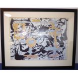 A good Modernist-style colour lithograph; ebonised frame and glazed (the lithograph approx. 54.5cm x