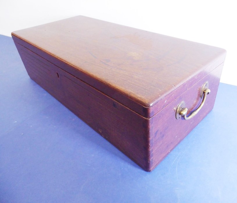 A good quality George III period rectangular mahogany box; the hinged lid above an elliptical - Image 2 of 6