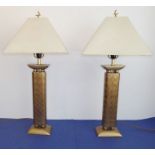 A fine and very showy pair of Leeazanne (Alamlee Collection) table lamps; in the Modernist style