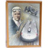 Probably LIONEL ROUSE (British, 1911-1984); a framed oil on artist's board study of a racing