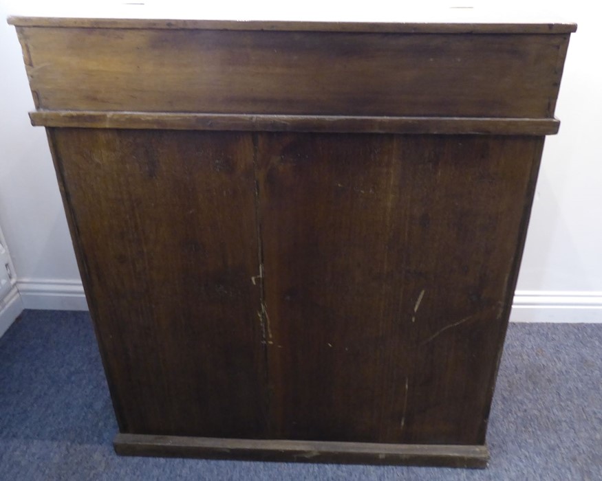 A fine 19th century walnut and marquetry maître d's desk; the sloping fall with tooled leather inset - Image 7 of 13