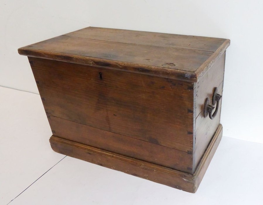 An early 20th century stained pine box and its contents: early to mid 20th century games to