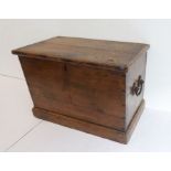 An early 20th century stained pine box and its contents: early to mid 20th century games to