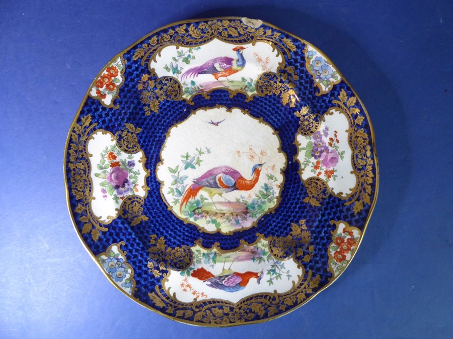 A 19th century Worcester-style part dessert service; comprising eleven plates, two square dishes, - Image 20 of 21
