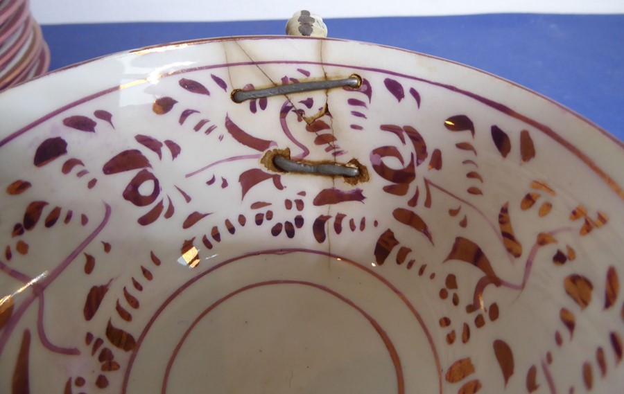 A mixed ceramics group to include a mid-19th century Sunderland lustre part tea service, a black - Image 10 of 35