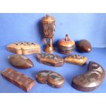 A good selection of African boxes and covers carved by the Bakuba Tribe (Zaire) (10)