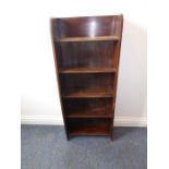 An early 20th century open oak bookshelf with galleried top (45.5cm wide x 111cm high)