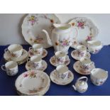 A selection of Royal Crown Derby teawares in the 'Derby Posies' pattern; to include a large plate, a