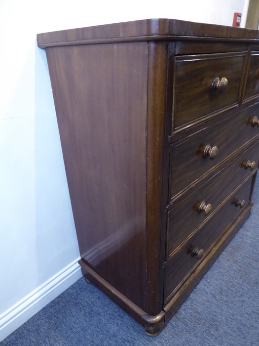 A 19th mahogany chest of large proportions; two half-width over three full-width graduated drawers - Image 9 of 10