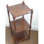 NEW IMAGE UPLOADED A 19th century three-tier oak whatnot with turned supports (30cm wide)