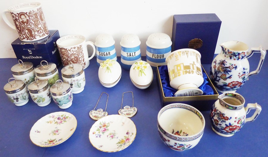 A good selection of ornamental and kitchen ceramics to include six Royal Worcester egg coddlers,