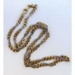 A 9-carat two-coloured gold fancy link chain necklace, convention hallmark (length 47cm, gross
