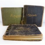 Two autograph books and an album containing a wide and poignant variety of watercolours, sketches,