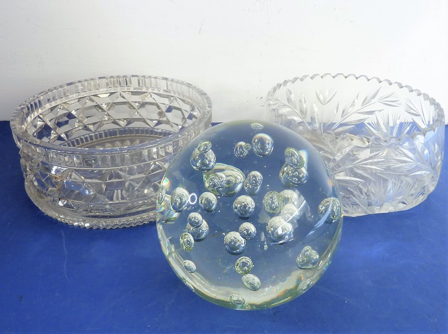 A good selection of glassware to include an early 19th century cut-glass mallet-shaped decanter with - Image 3 of 5