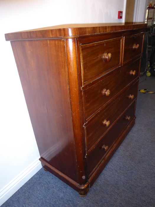 A 19th mahogany chest of large proportions; two half-width over three full-width graduated drawers - Image 10 of 10