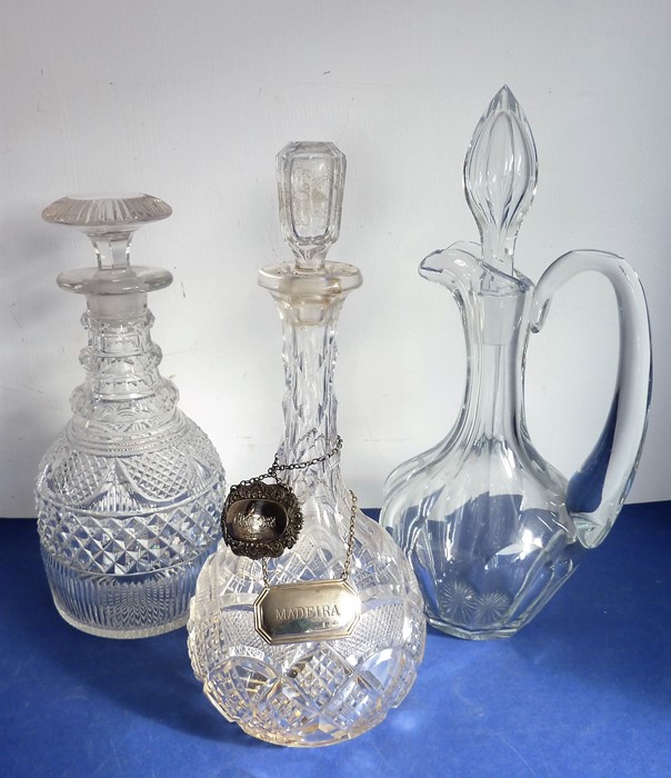 A good selection of glassware to include an early 19th century cut-glass mallet-shaped decanter with - Image 2 of 5