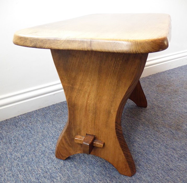 Two shaped elm-topped occasional tables; each with shaped uprights and tusked tenons - Image 7 of 7