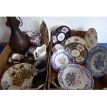 A good selection of mostly early/mid-19th century ceramics etc. to include blue and white, early